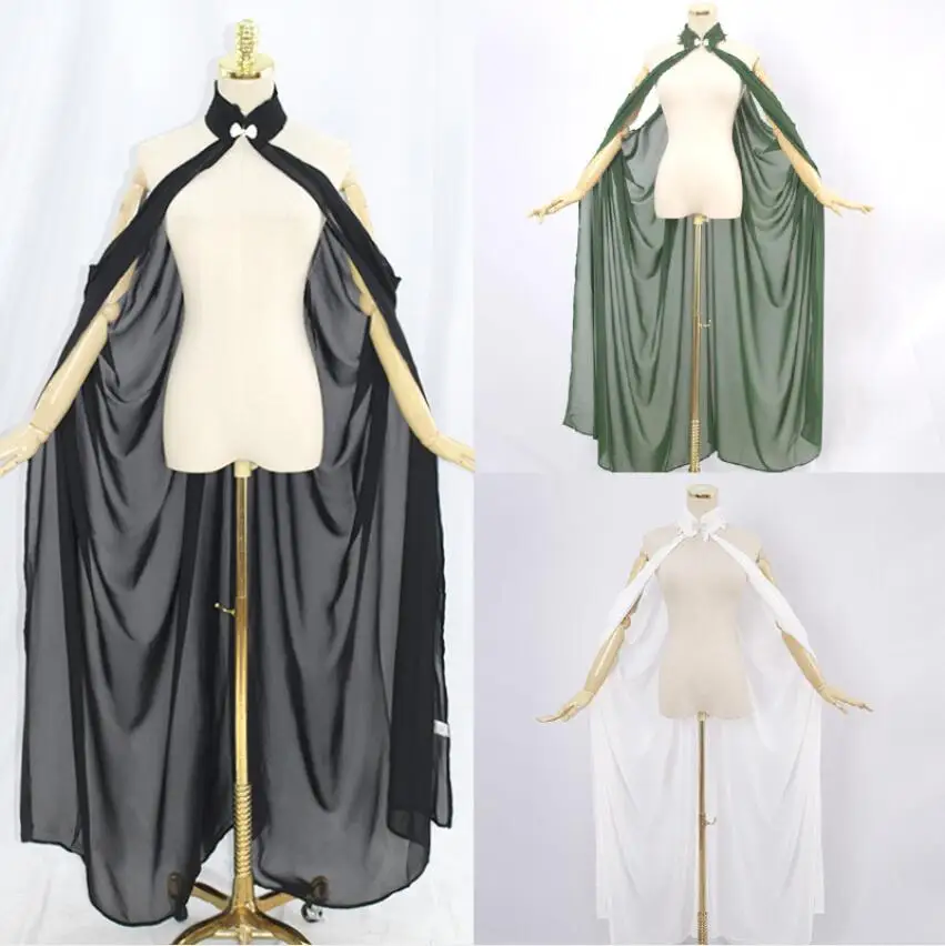 

Medieval Fairy Cape Goddness Elf Cosplay Green Cloak Vintage Wedding Fancy Mantle Women Gothic Witch Wizard Victorian Dress