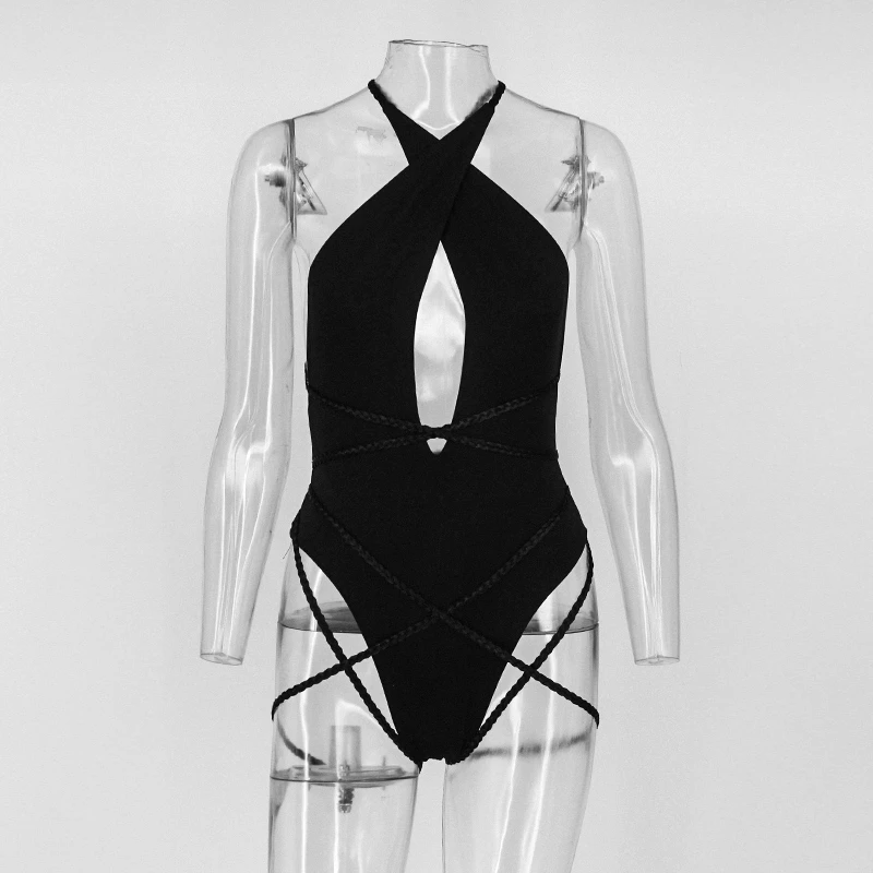 535Black Justchicc Feminino шорты женские Комбинезоны Женский комбинезон брендовый сексуальный бодикон Цельный боди боковая Передняя открытая комбинезоны - Цвет: 535Black