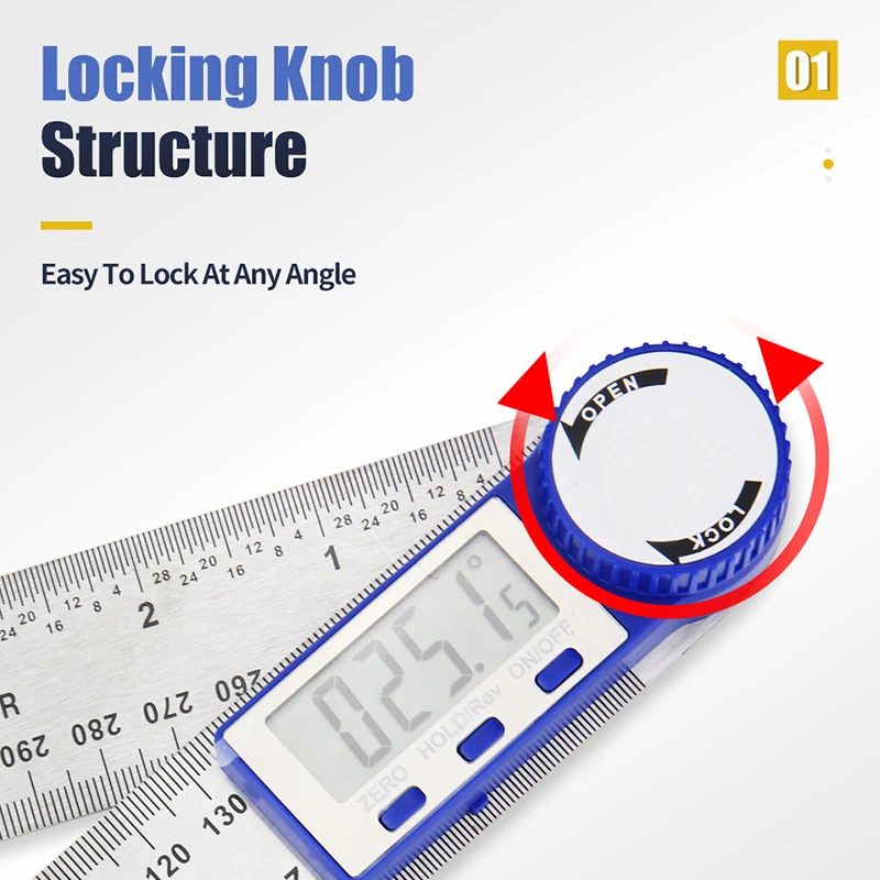Цифровой транспортир угловой Гониометр электронная фотолинейка металлическая