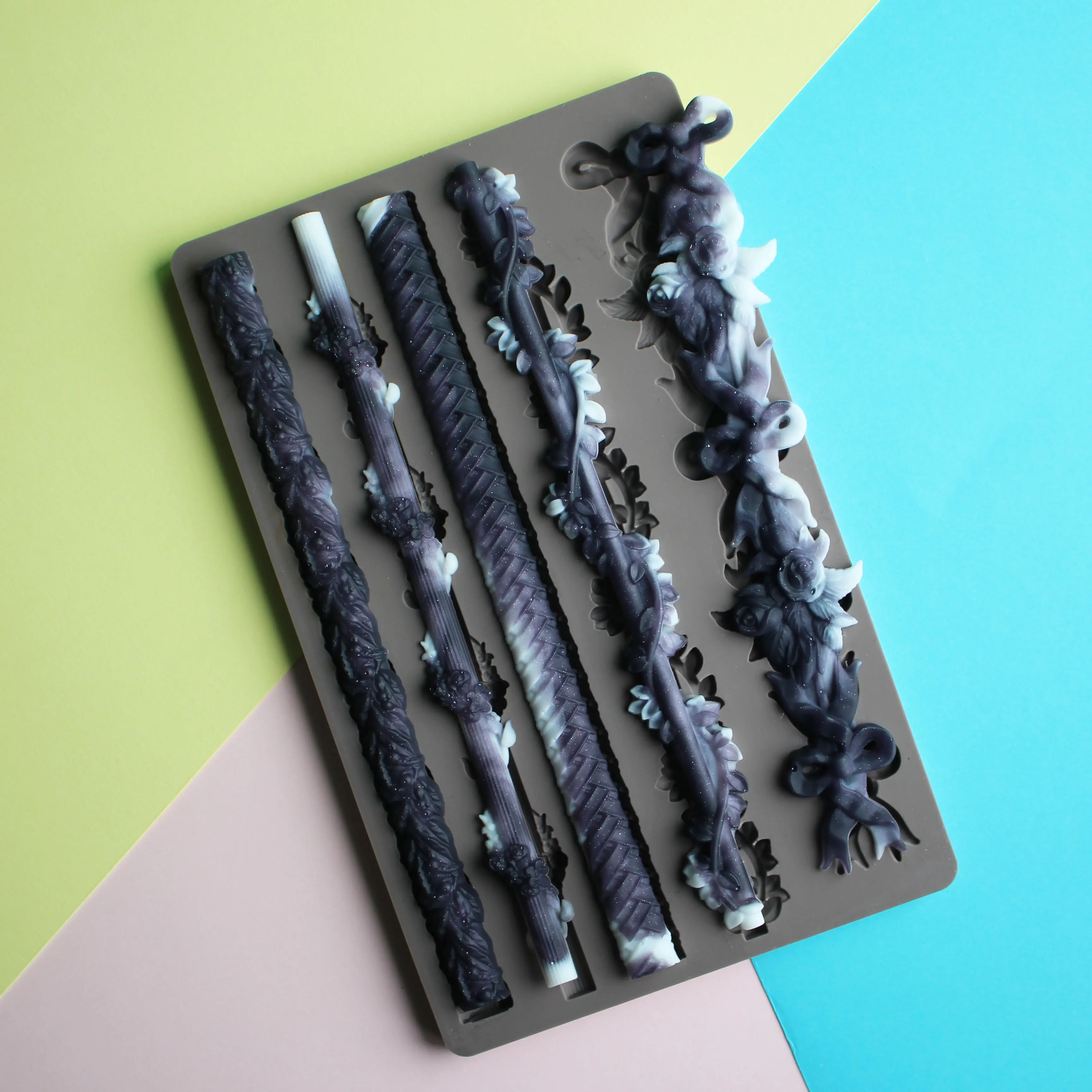 Венок и гирлянда для облегчения границ силиконовый Fondant (сахарная) пресс форма