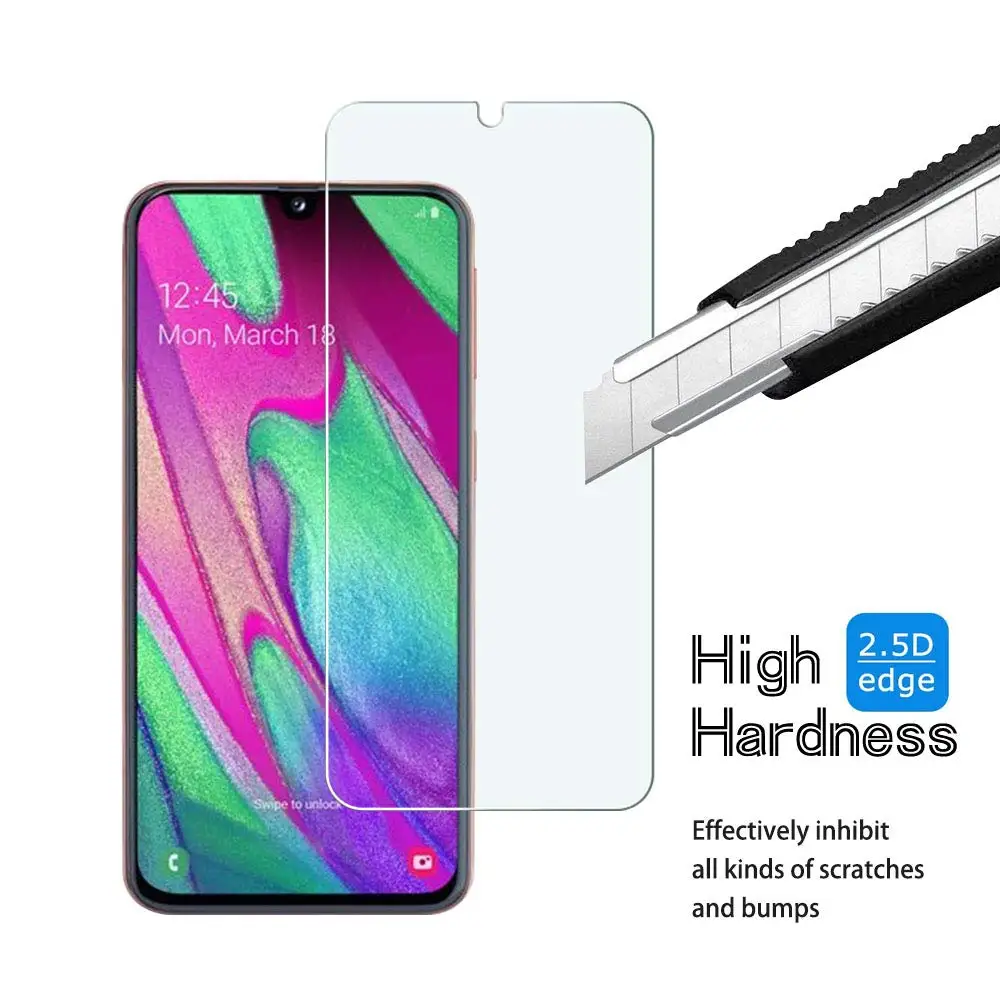 Защитное стекло для Samsung Galaxy A40 закаленное премиум-класса A405 HD 2.5D пленка без