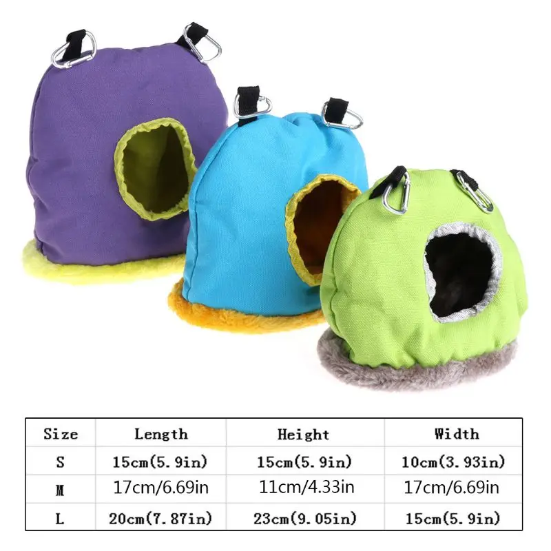 

New Parrot Nest Plush Warm Winter Hammock Pet Bird Hanging Swing Bed Cave 3 Size