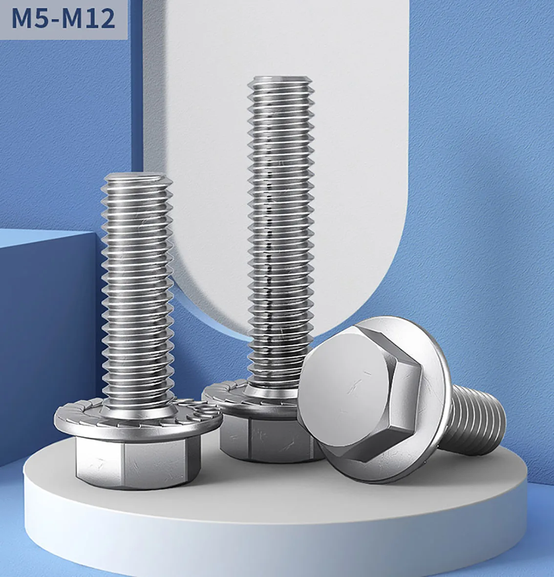 

M5 M6 M8 M10 M12 Flange Serrated Hexagon Bolts 304 A2 Stainless Steel GB5789 Flanged Hex Head Screws Bolts With Tooth