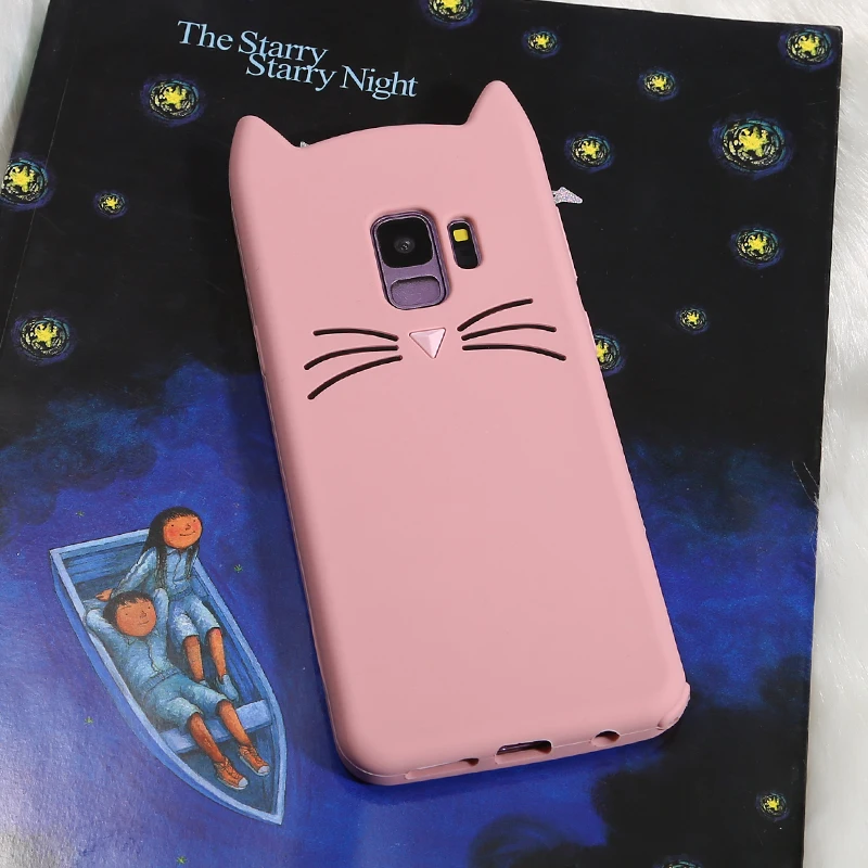 Мягкий силиконовый чехол с милым бородатым котом для samsung Galaxy S9 S8 Plus S7 S76Edge J3 J5 J7 Pro