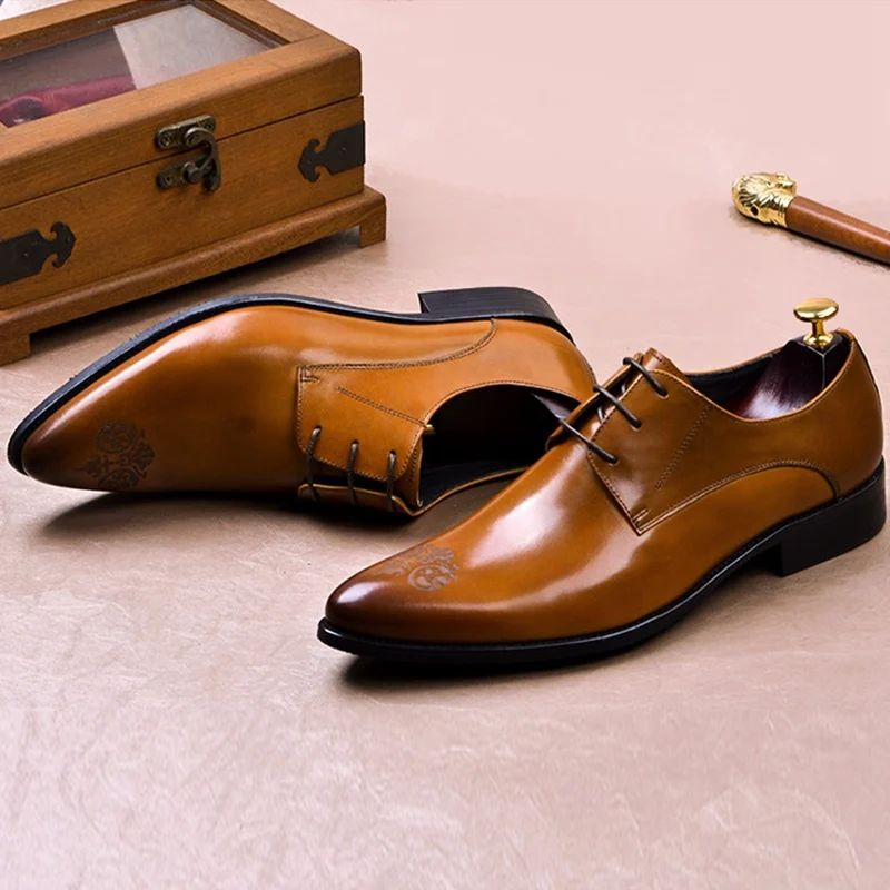 Роскошные мужские оксфорды ручной работы из натуральной кожи Итальянские
