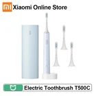 Зубная щетка Xiaomi Mijia T500C звуковая электрическая, беспроводной индукционный прибор для чистки зубов, водонепроницаемость IPX7, 4 насадки, контейнер для хранения