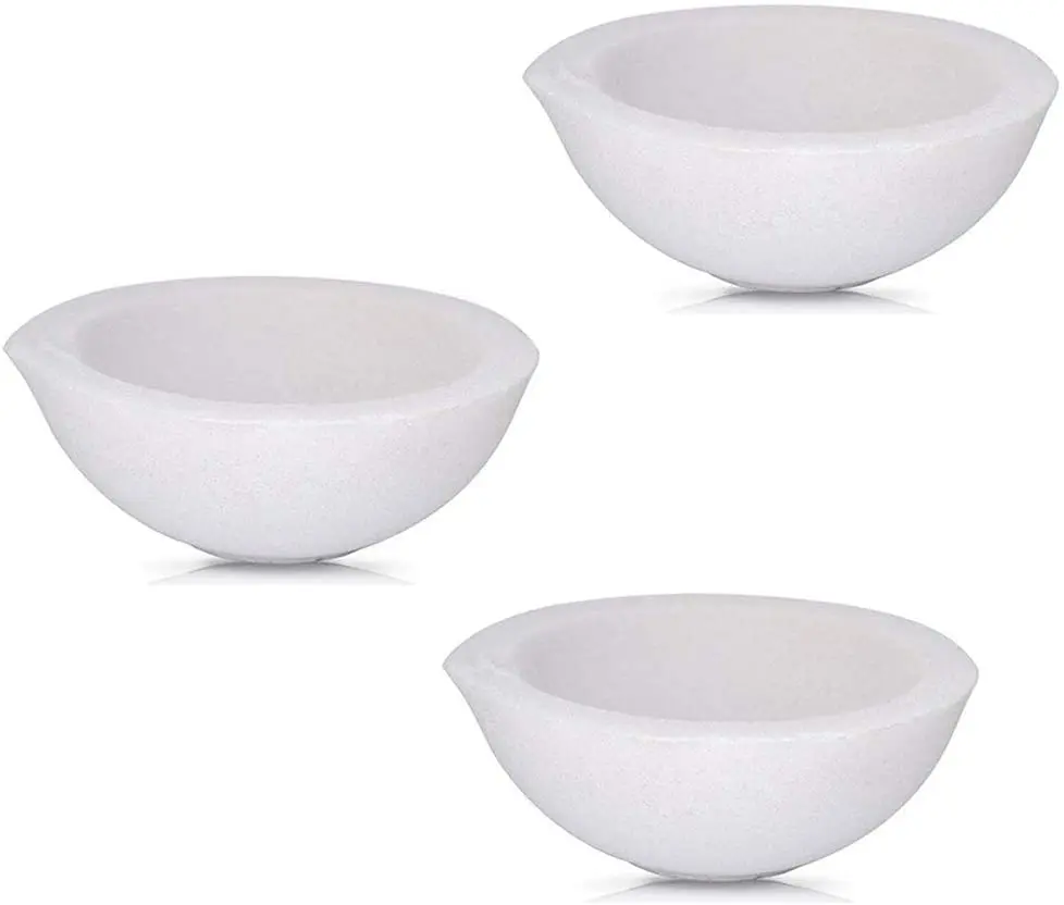 

3 quartz crucibles, handmade jewelry, high temperature resistant, cast silver gold platinum refined ceramics - 150 g