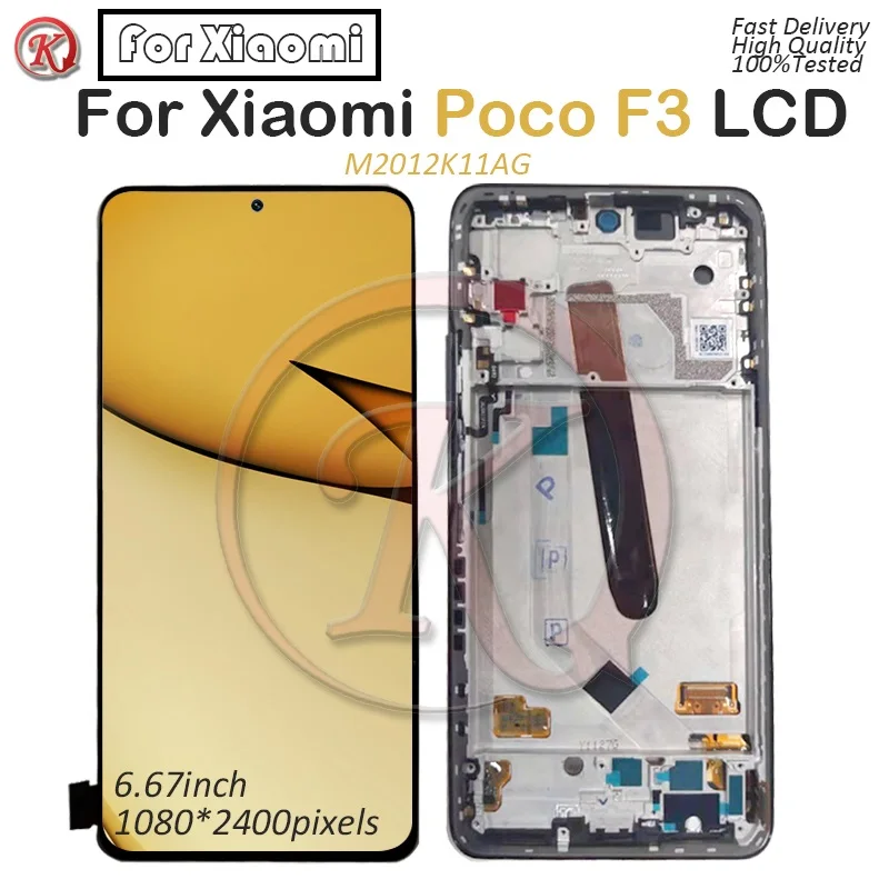 ЖК-дисплей 6 67 дюйма для Xiaomi POCO F3 сенсорная панель в сборе дигитайзер M2012K11AG Pantalla -