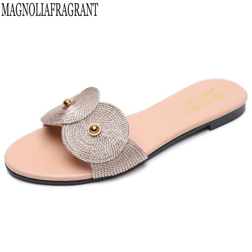 

Женские плетеные шлепанцы, летние Нескользящие шлепанцы с мягкой подошвой, для отдыха, hy149, 2020