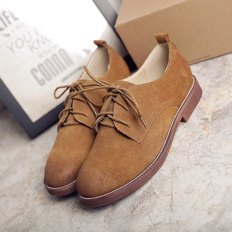 

Women Genuine Leather Flats Oxford Shoes Woman Sneakers lady brogues Vintage Casual shoes for Women Footwear 2020 new spring