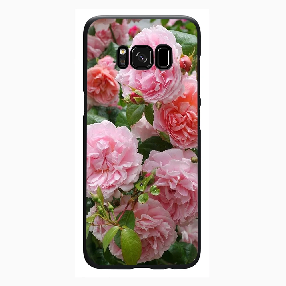 Розовый с цветочным принтом силиконовый чехол для телефона Samsung Galaxy S6 S7 край S8 S9 S10