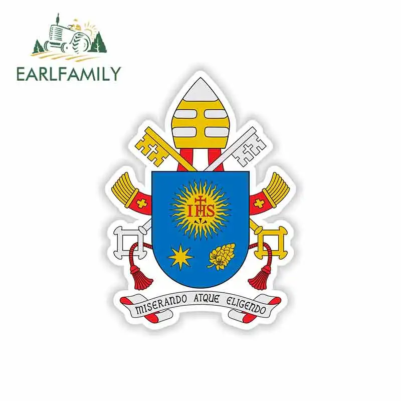 

EARLFAMILY 13 см x 9,7 см для папы Френсис герб оружия автомобильные наклейки-логотипы шлем мотоциклетный солнцезащитный винил JDM бампер графика