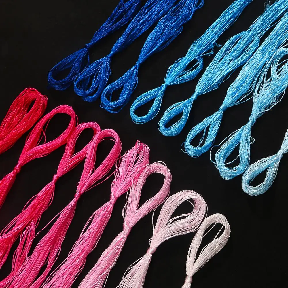 7-8 шт./лот Разноцветные Шелковые нитки для вышивания набор мотков вышивки