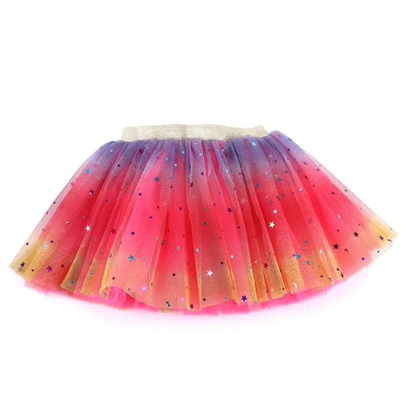 

Baby Girls Colorful Tutu Skirt Shiny Star Sequins Ruffle Tulle Ballet Pettiskirt