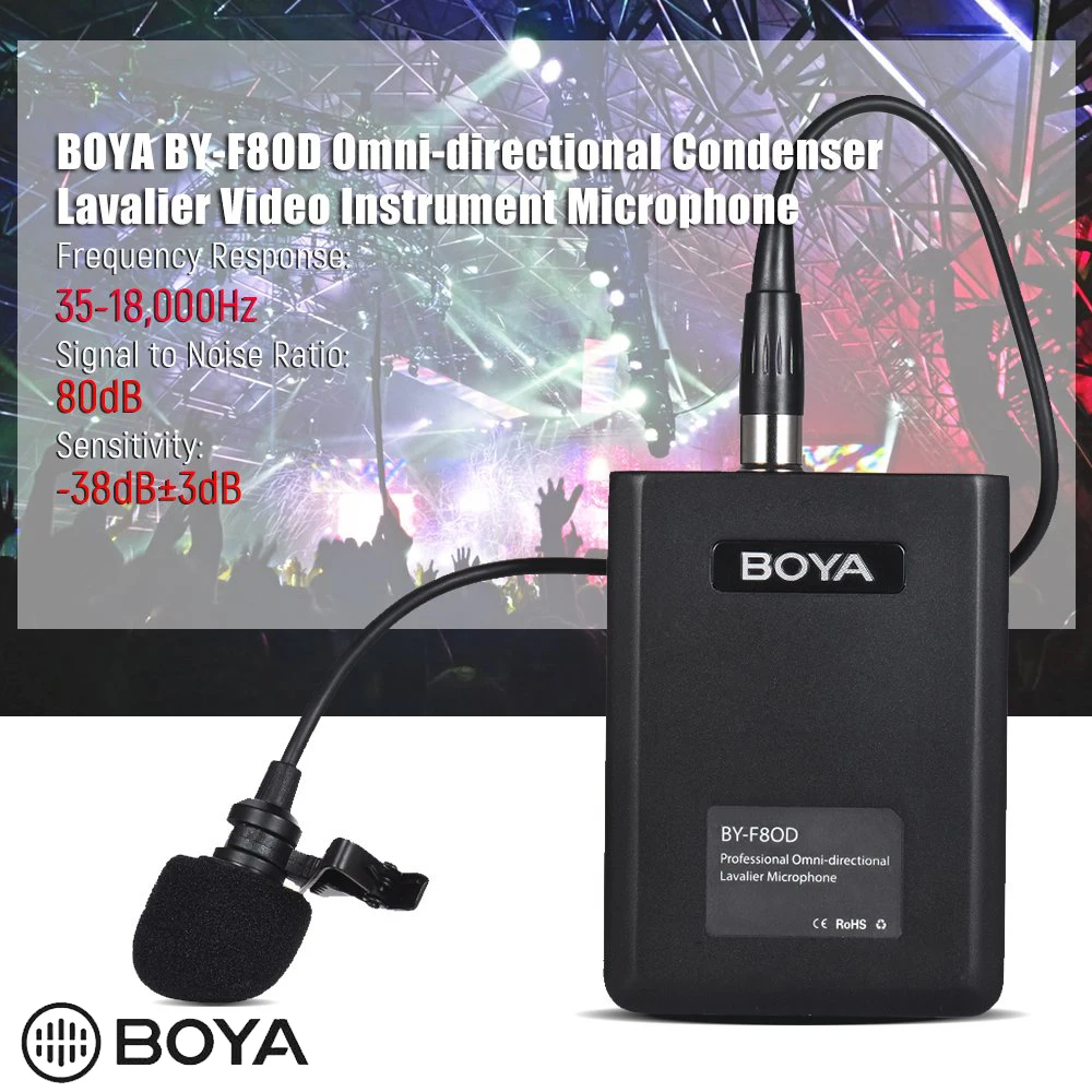BOYA BY F8OD Профессиональный XLR Lavalier микрофон для инструментов вокальной