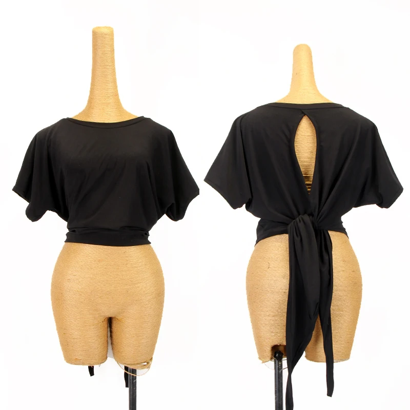 Топы Для латинских танцев женская летняя танцевальная одежда свободные короткие