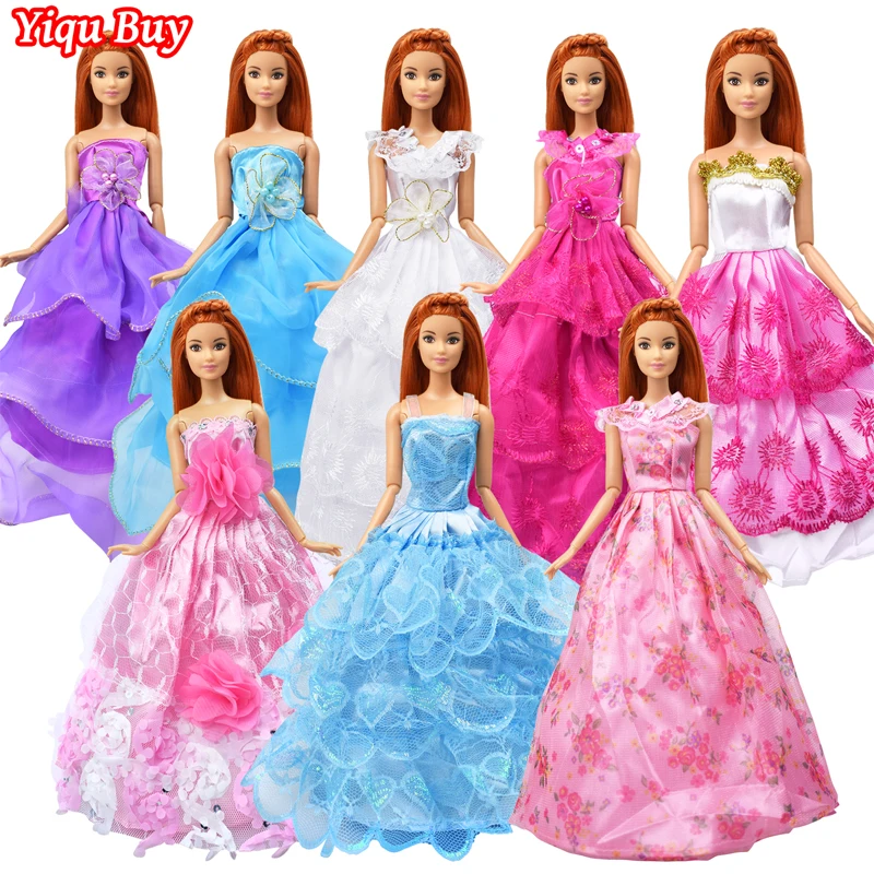 Новое случайное 5 предметов Кукольное свадебное платье благородной красивой принцессы различных стилей вечернее для аксессуаров 12 дюймов.