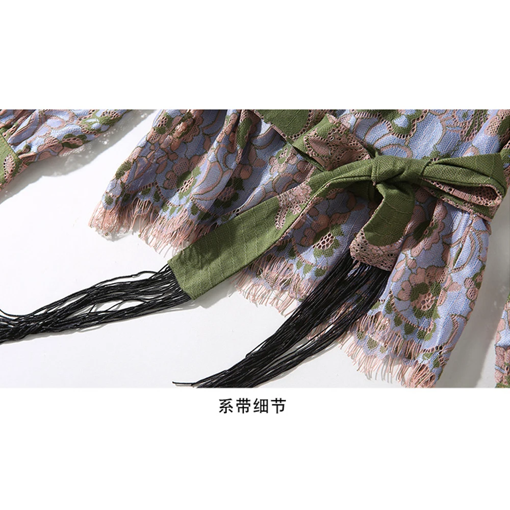 

2021 Spring Women Tassel Lace Bow Print Long Sleeve Shirts Woman Blouses Ladies Tops Camisa Mujer Manga Larga