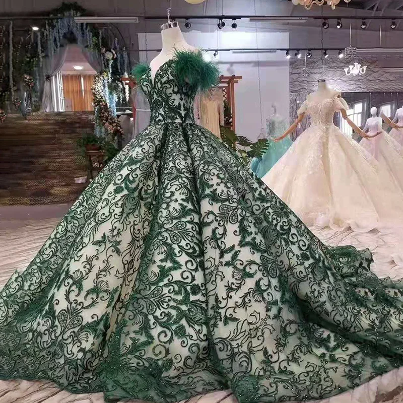 Зеленое Вечернее Платье LS11091 длинное кружевное платье с открытыми плечами и