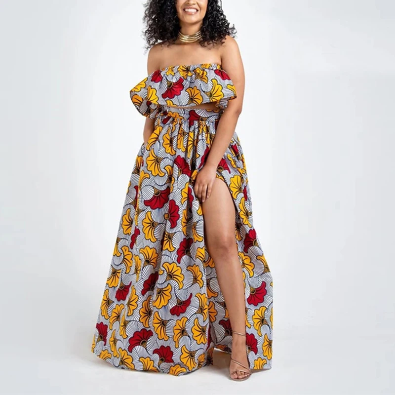 Африканские платья для женщин 2021 модный сексуальный топ с открытыми плечами и