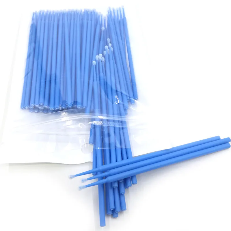 100pcs-Bag-Blue(L) 100 шт./лот, одноразовая щетка для ресниц, тампон, микрощетки, инструменты для наращивания ресниц, индивидуальные инструменты для удаления ресниц, Аппликаторы - Цвет: 100pcs-Bag-Blue(L)