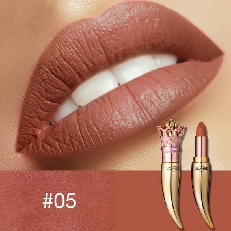Новая роскошная губная помада Quee Make Up матовая Log-lastig золотистая тюбиковая