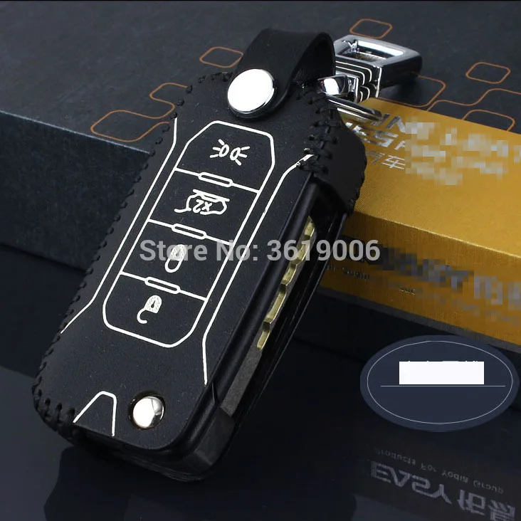 

LUCKEASY High Quality leather remote key Case Cover Holder For Jeep Renegade