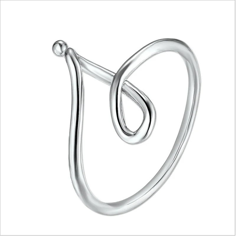

26pcs/lot Silver A-Z 26 Letters Initial Name Rings For Women Men Geometric Silver Creative Finger Rings Jewelry