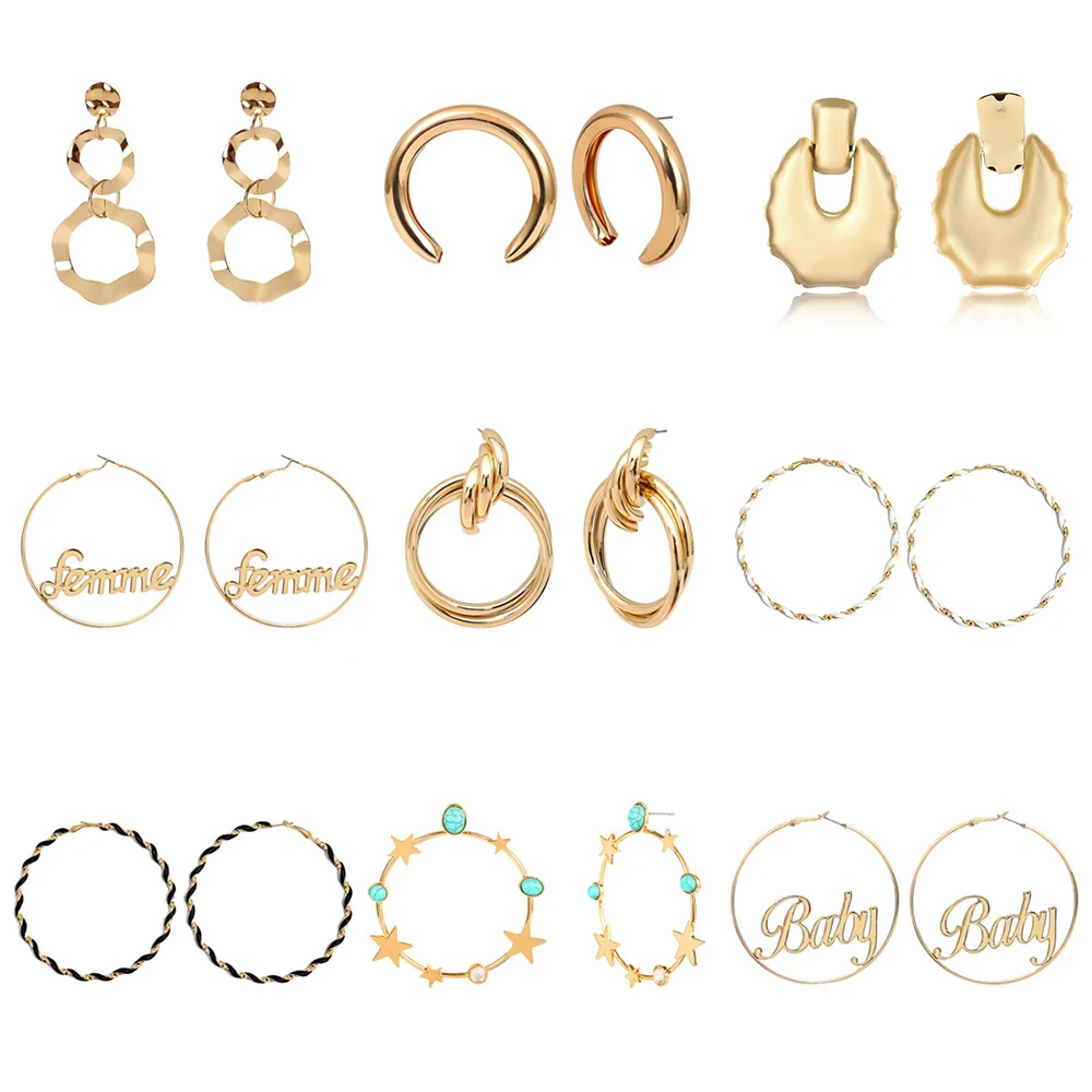 Женские серьги с металлическим покрытием Bls-miracle новинка 2019 многоэлементные