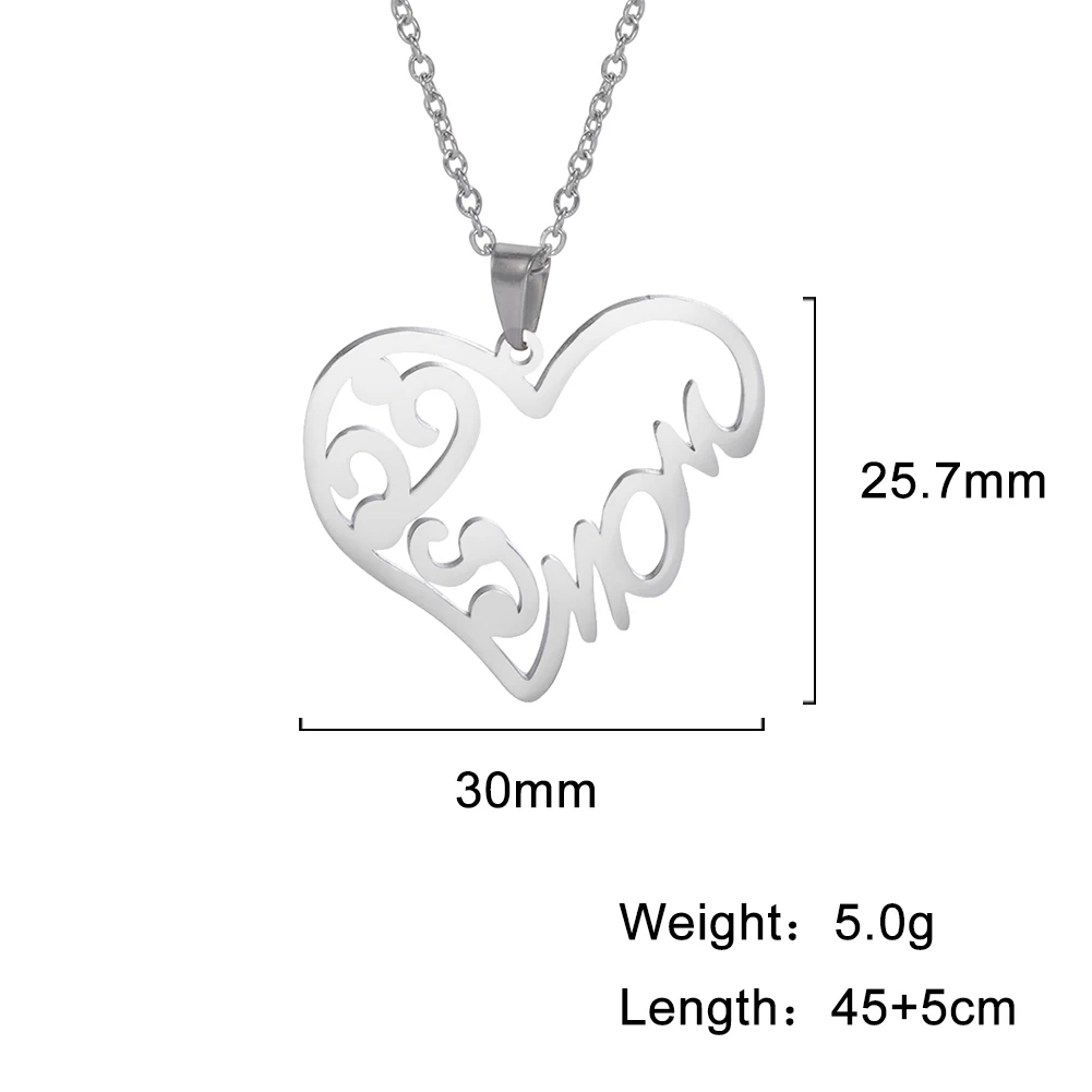 Teamer сердечко любви &quotмам&quot кулон ожерелье для женщин из нержавеющей стали чокер