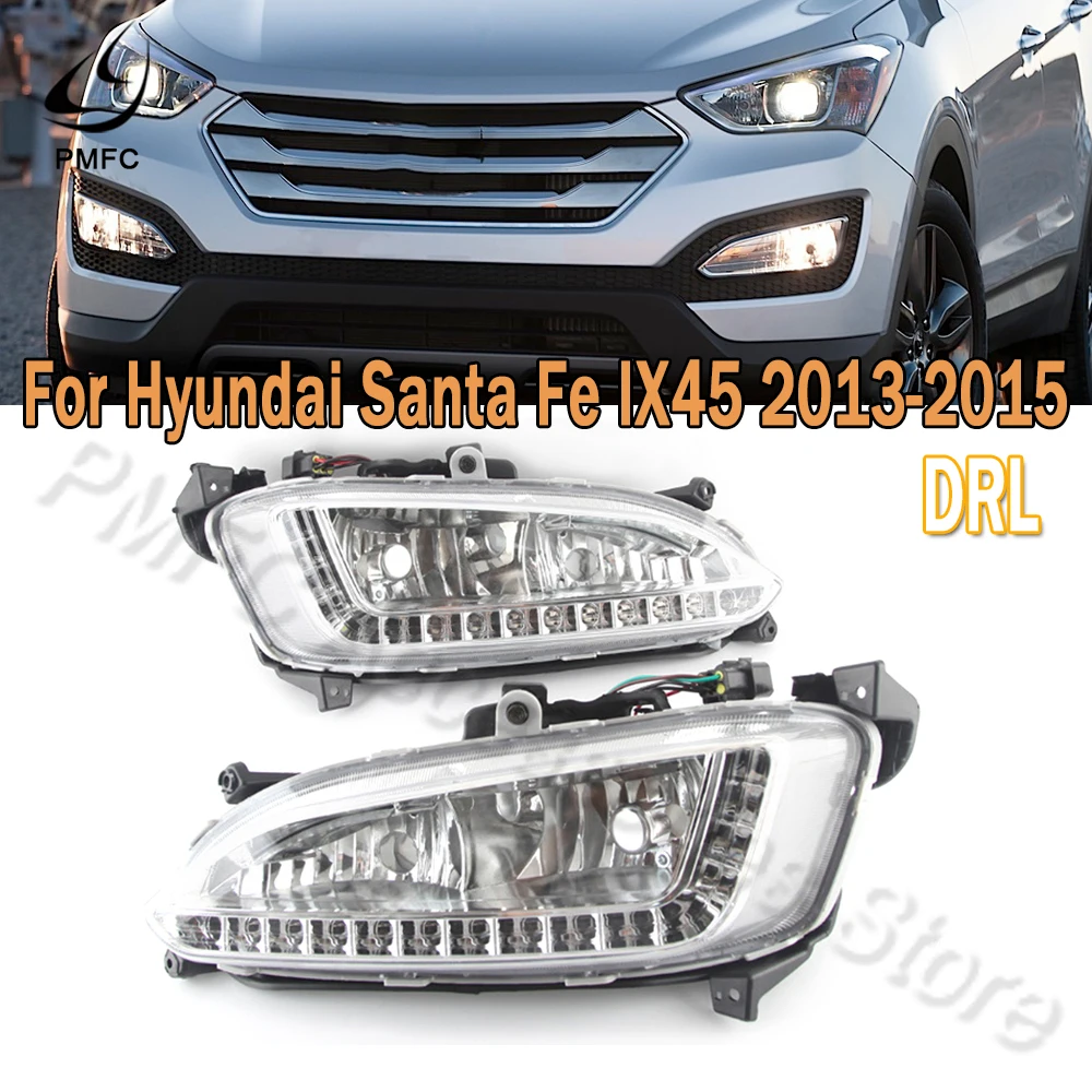 Автомобильные фары PMFC для Hyundai Santa Fe IX45 2013-2015 в сборе 12 В светодиодный дневные