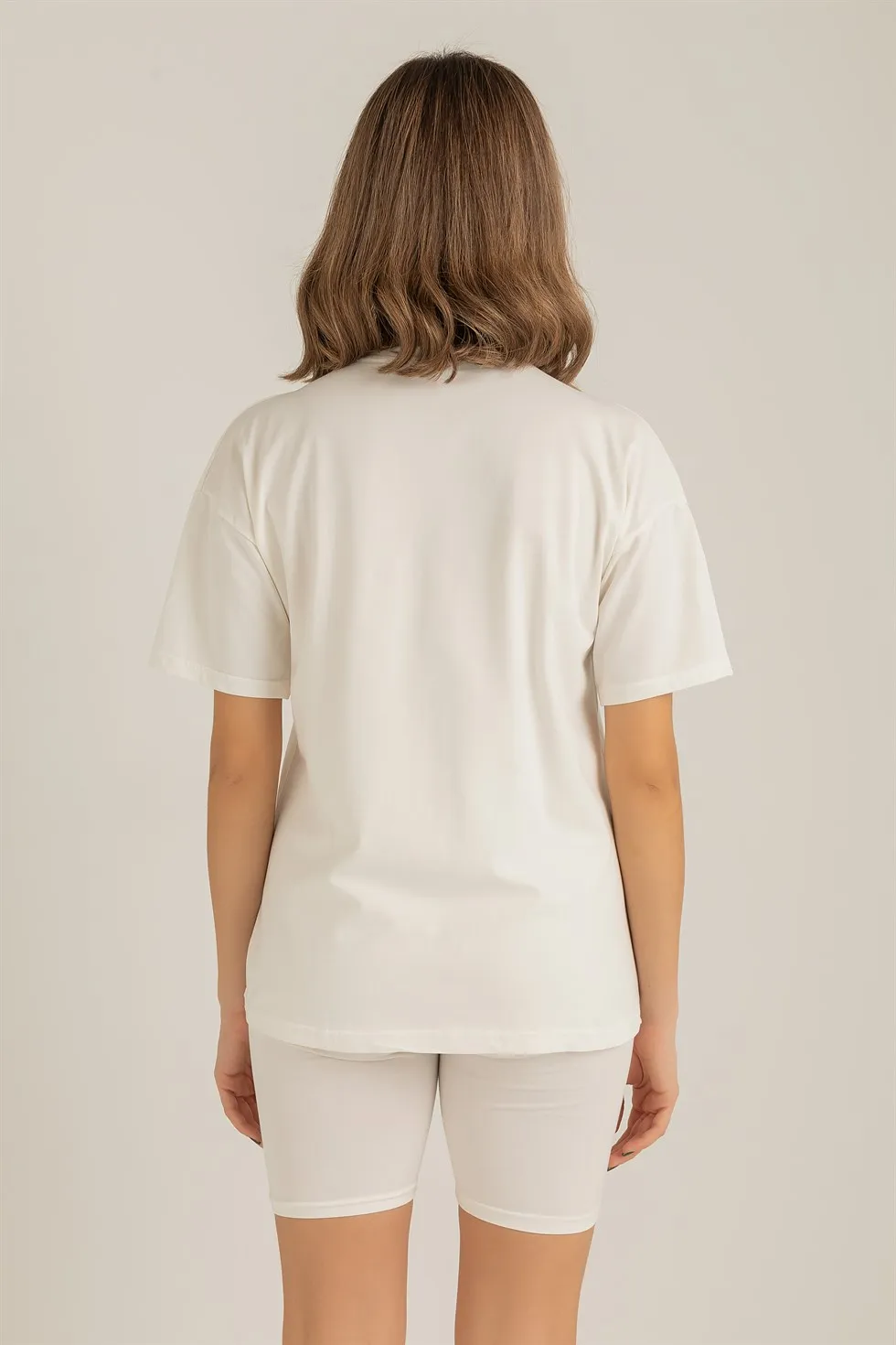 

Manual Written Shorts Suit-WHITE