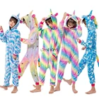 Пижама флисовая детская, для девочек, с единорогом, пандой, динозавром, единорогом