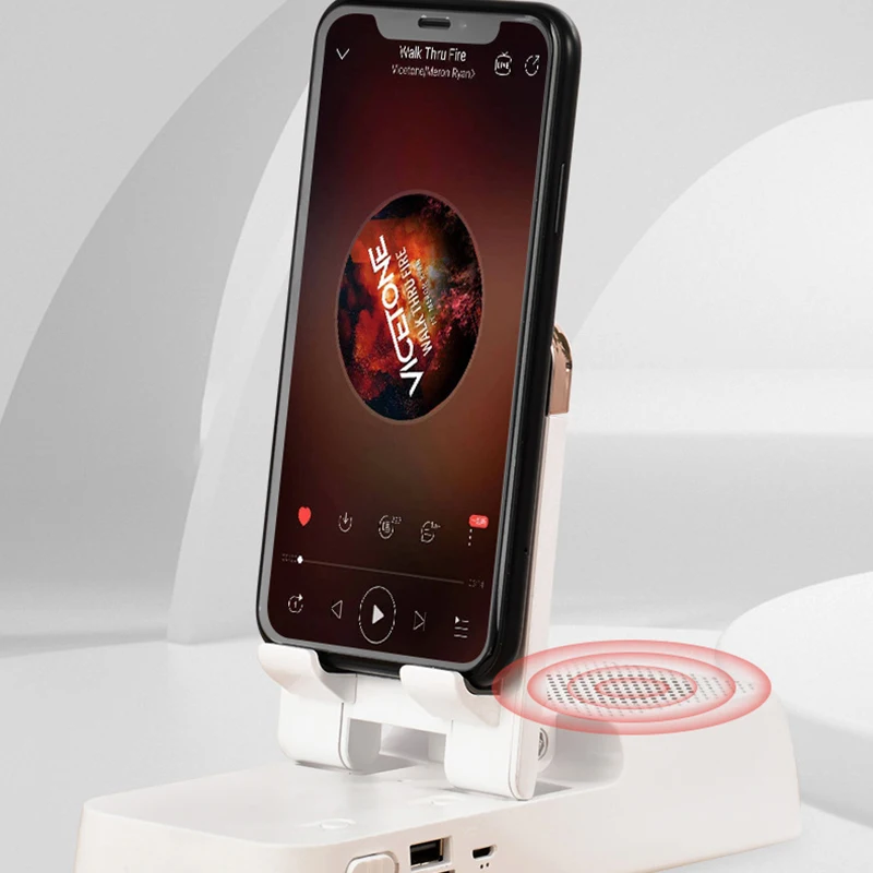 

F18 Tablet Cell Phone Stand with Bluetooth Speaker 5W 1200mAh Rechargeble Adjustable iPad Holder for Xiaomi Samsung Lenovo