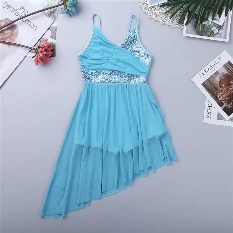 Детское блестящее балетное трико ChicTry с блестками женское платье для катания на