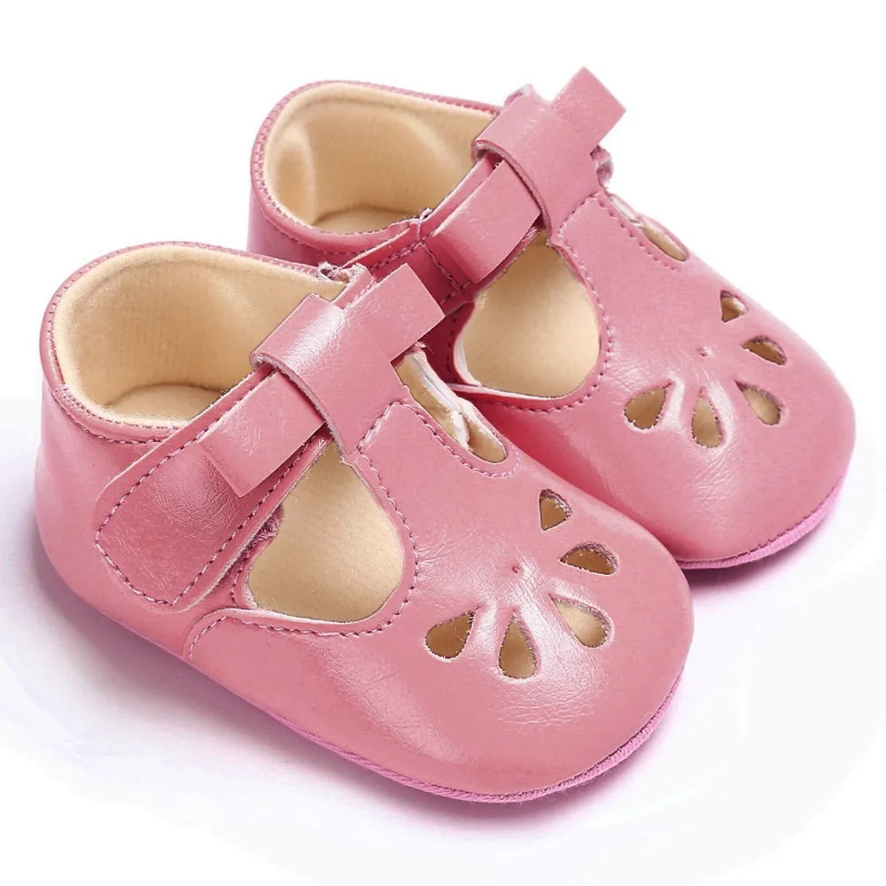 Детские сандалии для девочек ясельного возраста Кожаная обувь на плоской