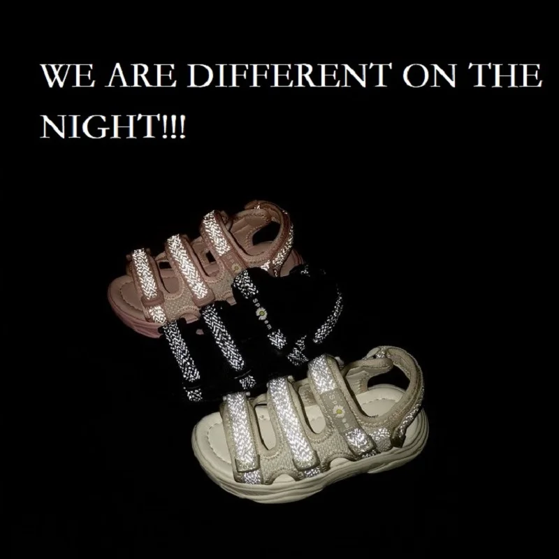 Сандалии Детские сетчатые с цветочным рисунком мягкие босоножки на липучке