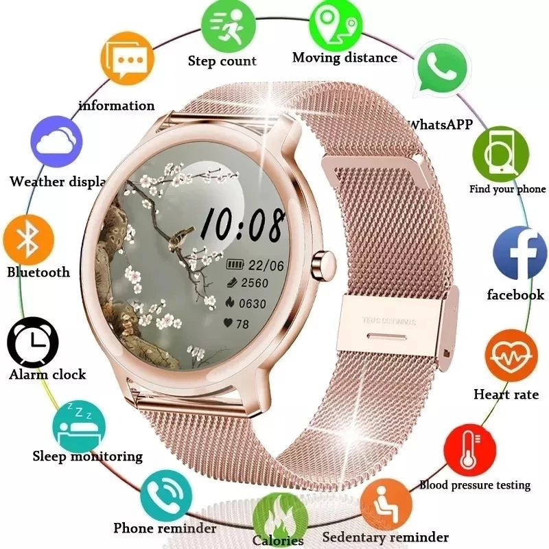 

2021 New Ladies Smart Watch Women Waterproof Fitness Tracker For Xiaomi Huawei Phone Health Music Heart rate smartwatch Woman