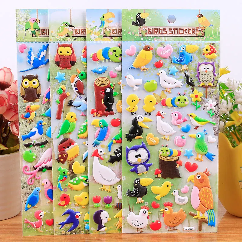 

3D наклейки «сделай сам» с животными, игрушки, милая мультяшная наклейка, забавная граффити игрушка для детей на альбом, дневник, книжку, наклейка на ноутбук, подарки