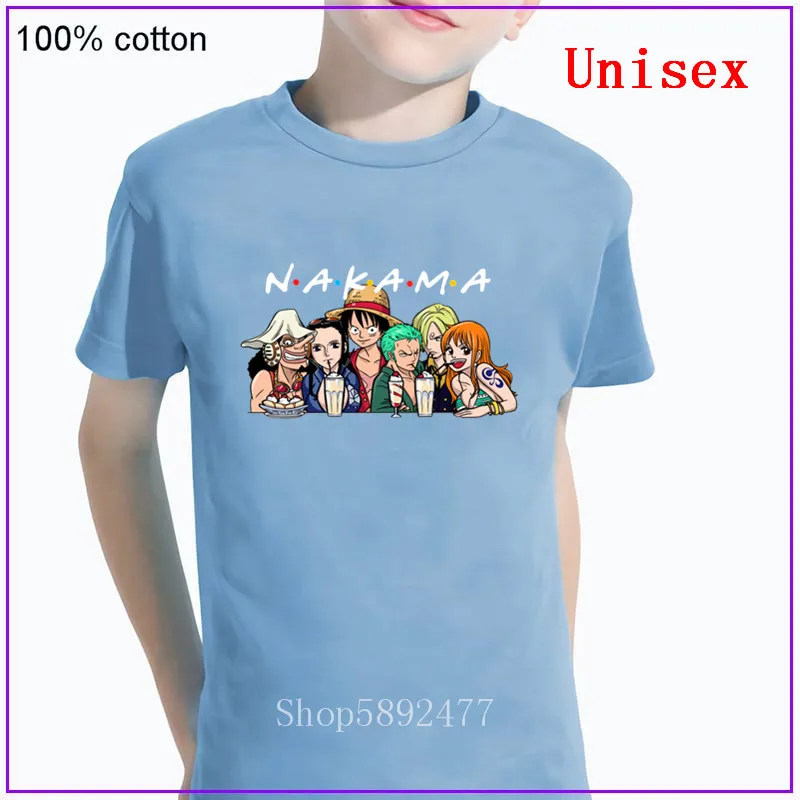 Детская футболка NAKAMA в японском стиле с пиратским принтом одежда для мальчиков и