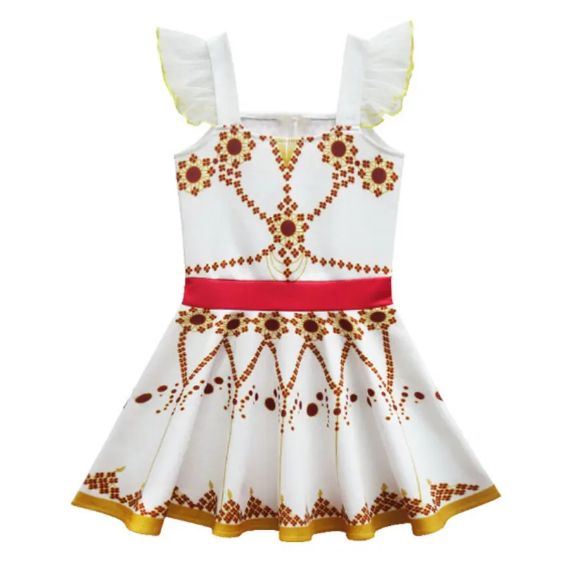 Детское платье для балета с оборками на рукавах и квадратным вырезом девочек