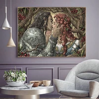 retro fairy tale figure canvas painting wall art picture couples princess knight poster and prints movie figure home decor