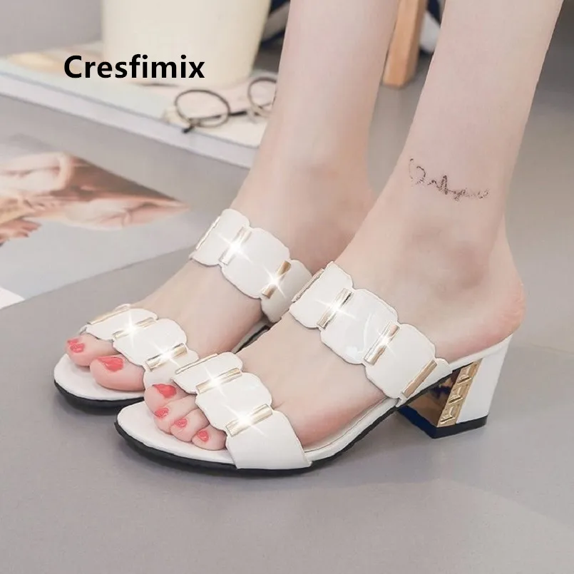 Босоножки Cresfimix женские с заклепками милые прозрачные сандалии на высоком