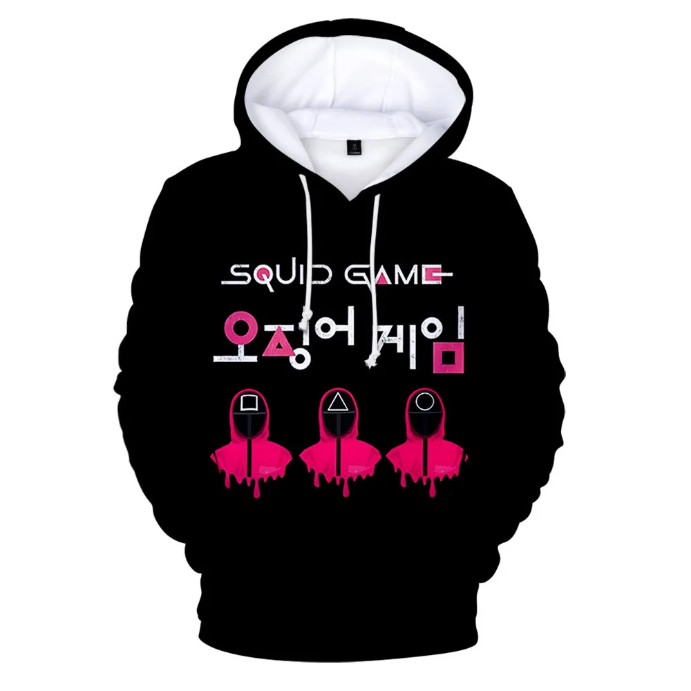 

2021 Hot Squid Game 3D Harajuku Hoodie Street High Quality Sweatshirt Apparel Autumn Boys and Girls Couples Fashion Pullovers