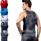 Мужские компрессионные колготки, майка, быстро сохнет, без рукавов, спортивная одежда, летняя майка для тренировок, майка для бега, Спортивная рубашка