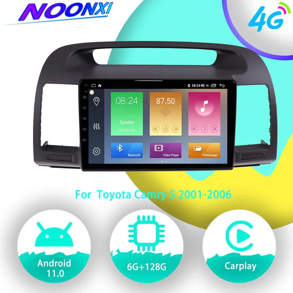 Автомагнитола 2 Din для Toyota Camry 5 128 2001-2002 2006 ГГц Android 11 мультимедийный видеоплеер