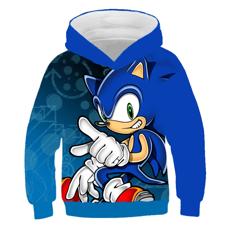 

Latest 3D Cool Sonic baby Hoodies Kids Cartoon Children Super Sonic boys Clothes Sweatshirt 2021 Harajuku Streetwear Tops