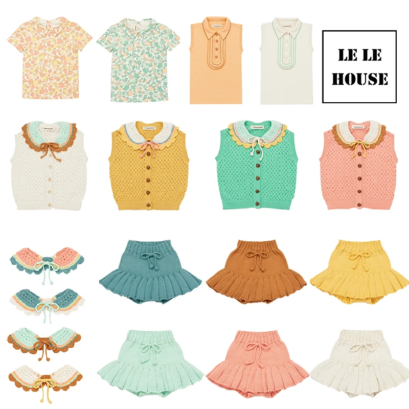 Детская летняя вязаная футболка Misha с буфами для девочек брендовые красивые топы