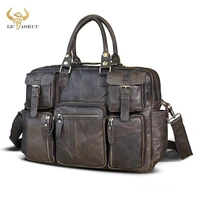 natural leather men fashion handbag business briefcase commercia document laptop case design male attache portfolio bag 3061