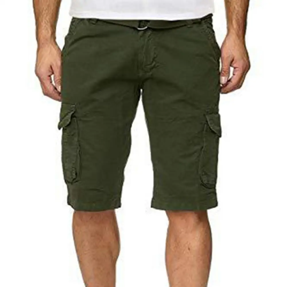 

Men Summer Cargo Shorts Outdoor Beach Fifth Pants Men Military Camo Sports Shorts Cargo Shorts Fifth Pants with Waist Belt Pants